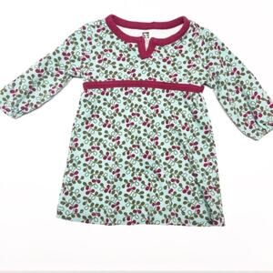 Tea Collection Climb Vine Notch Front Dress Sz 6-12m Baby Girl Long Sleeve Dress